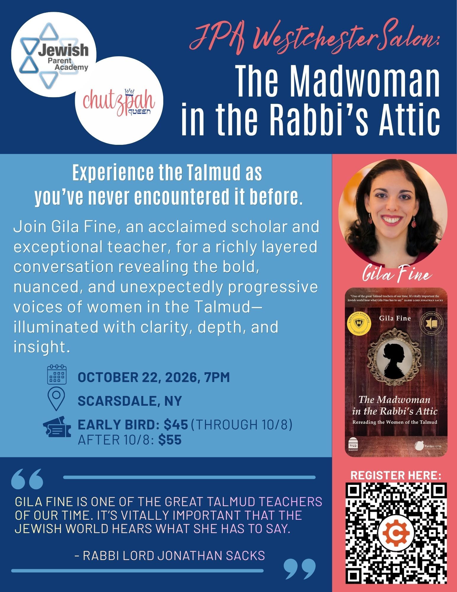 JPA Westchester Salon: The Madwoman in the Rabbi's Attic.